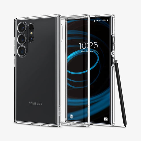 ACS07292 - Galaxy S24 Ultra Case Ultra Hybrid in Crystal Clear showing the back